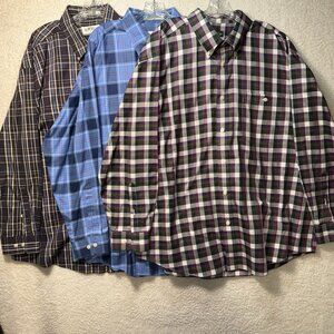 Vintage Orvis Long Sleeve Button Up Down Plaid Shirt Men’s XXL Cotton Lot of 3